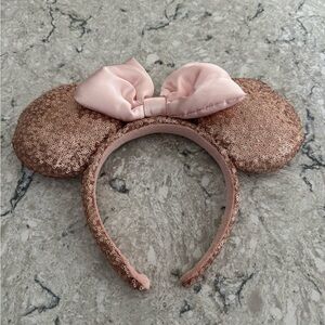 Sequin Mouse Ears Headband with Pink Bow